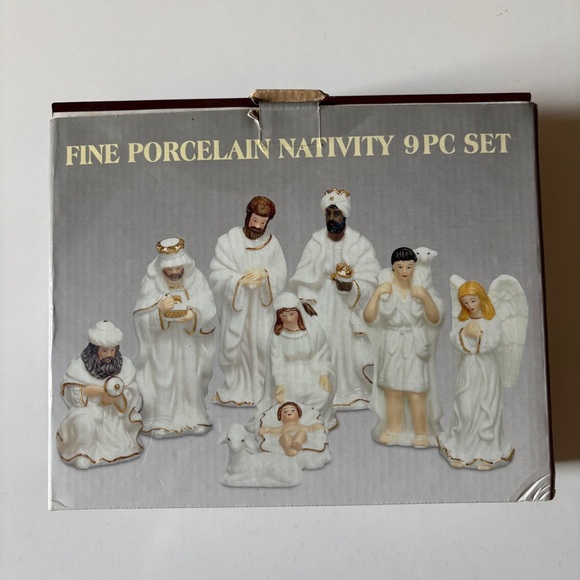 Galleria Fine Porcelain Nativity 9 Pc Set Figurine - Picture 1 of 13